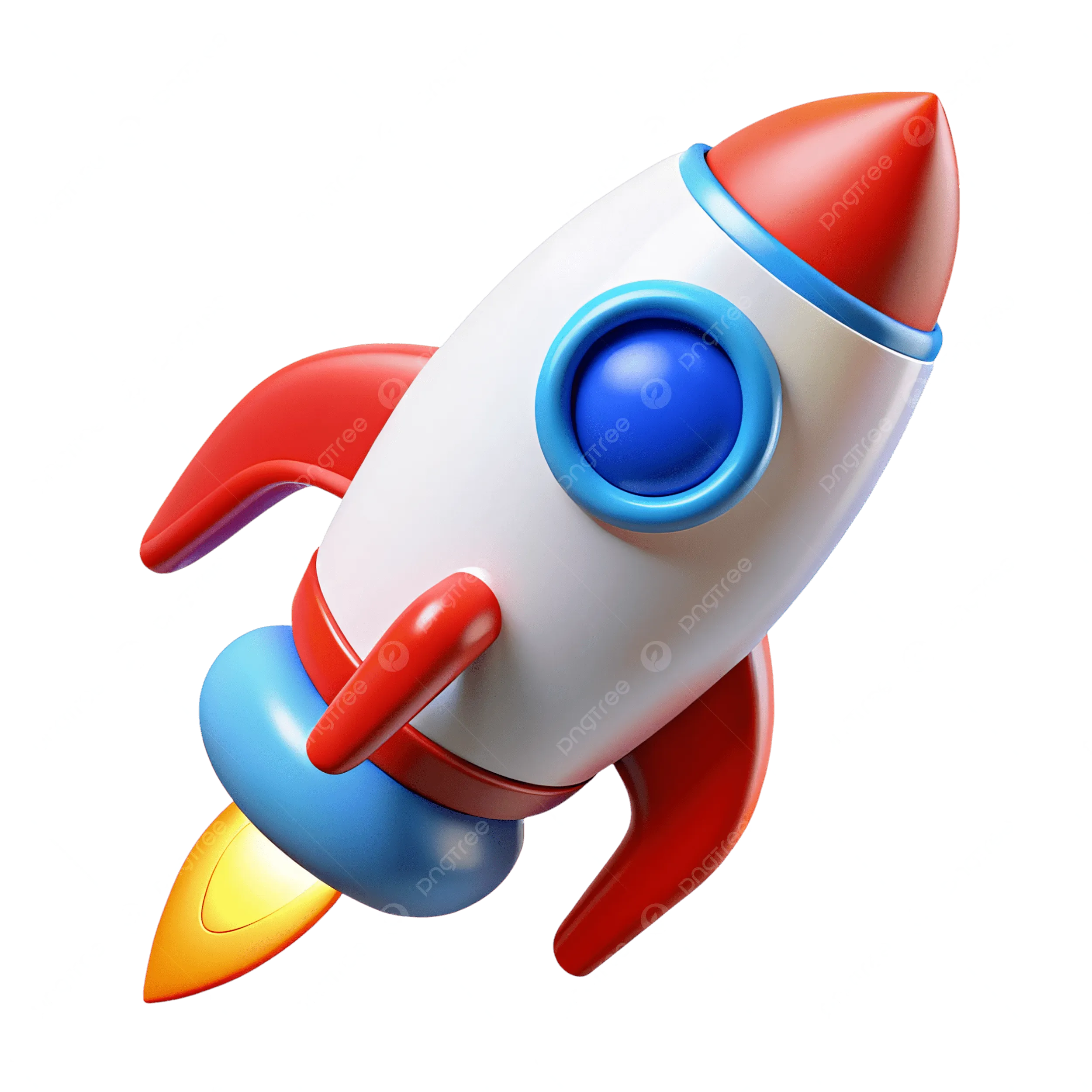 3D Rocket Launch Icon